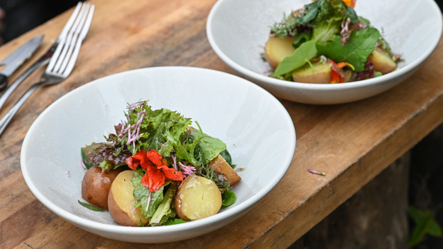 A rustic potato salad made by chef Paul Rogalski